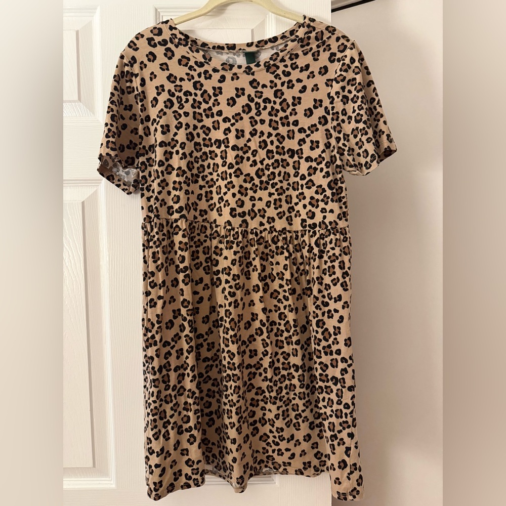 Wild Fable Leopard Print Dress - Tan and Black